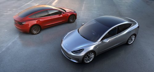 red-and-silver-tesla-model-3s